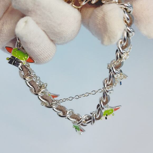 Disney Baby Yoda Silver-Toned Bracelet Charms Star Wars - Picture 5 of 7